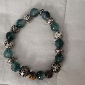 Genuine Jade and tigerseye bracelet